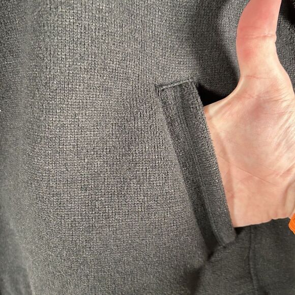 North Face Hoodie Sweater Women's Small Black Fleece Pockets Snap Neck - Picture 5 of 12